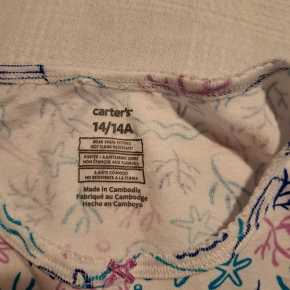 Carter's girls size 14 short pajama set mermaid designed defect noted - Picture 3 of 4